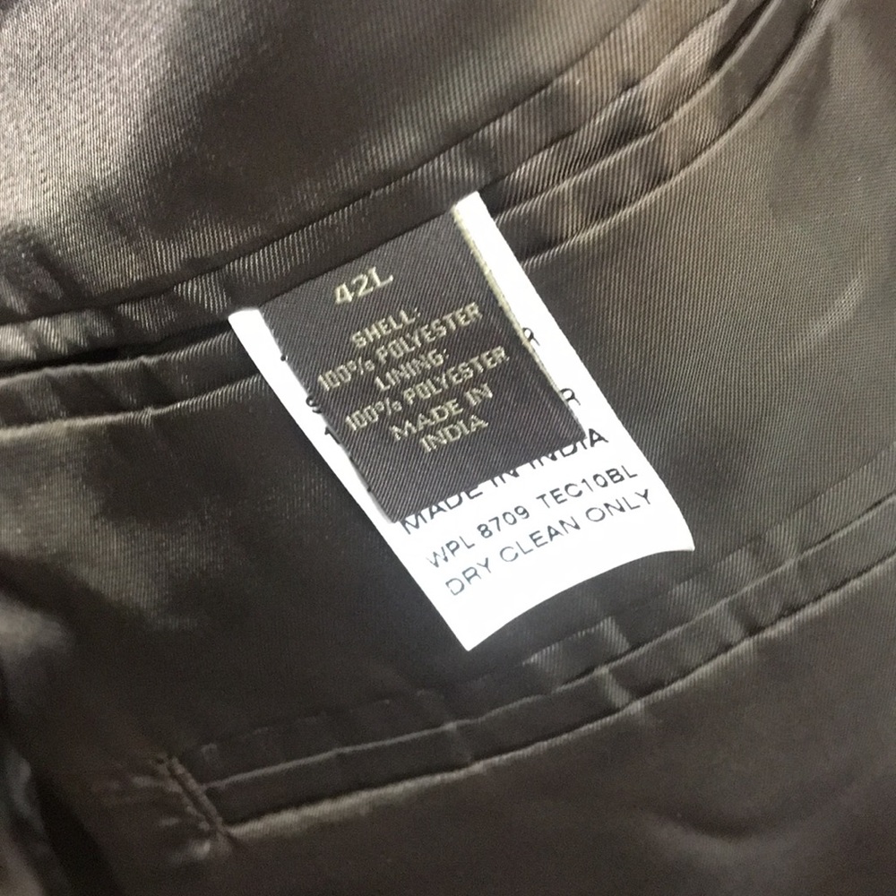 Tasso Elba Brown Pattern Two-Button Sportcoat 42l - image 6